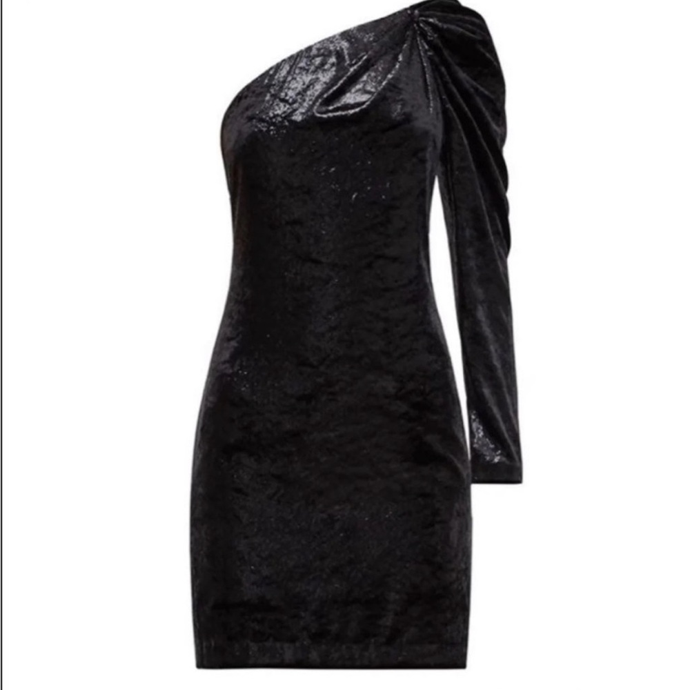 NWT BCBGmaxzaria Medium Velvet One Shoulder Dress